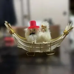 【昭和レトロ】スピッツ2匹　ウエディング　置物