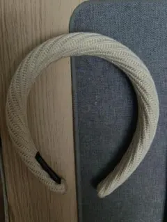 アイボリー 編み込み ヘアバンド