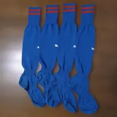 PUMA　サッカーソックス 青/赤ライン　2足セット 　サイズ25~27cm