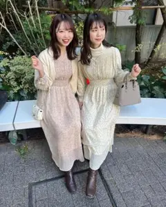 【natural couture】ピンタックプリーツお上品ワンピース