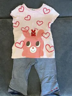 HOT BISCUIT ハート柄Tシャツとミキハウス パンツ 110