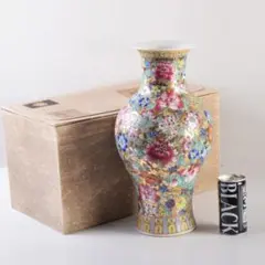 清時代 粉彩 茶葉罐 清中~清末期蓋「雙喜字」 底「鳳印」 滿彩(礦物彩) 寬口紫砂茶葉