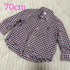 [美品]70cm ラルフローレン チェック 長袖 シャツ