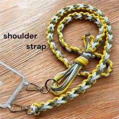 【A-18】ハート編み ハンドメイド　ショルダーストラップ 約127cm〜