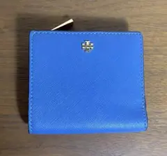 トリーバーチ 二つ折り財布 ブルー＆オレンジ