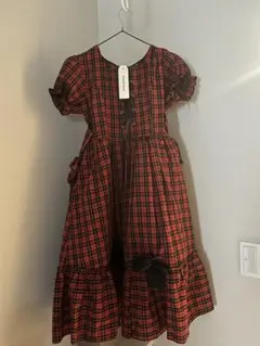 PINSEFUSHI ゴスロリ・ロリータドレス 赤黒チェックJSK 甘ロリ