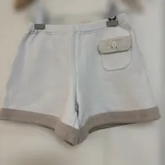 ホワイトファー付きクマ刺繍ショートパンツ