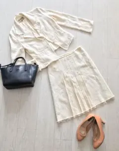 最終価格！　美品☆プロポーションボディドレッシング　白　フォーマルスーツ　日本製