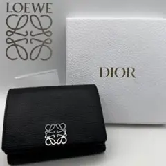 【正規品】ロエベ　アナグラム　トライフォールドウォレット　Wホック　三つ折り財布