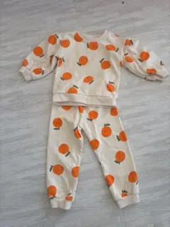 オレンジ柄スウェットセットアップ