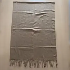 ベージュ フリンジ付き ストール 約70cm x 190cm マフラー