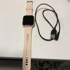 ピンク スマートウォッチ 本体 充電ケーブル付き