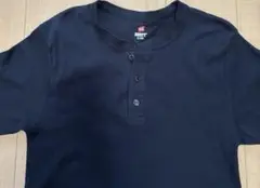 ヘインズビーフィー ヘンリーネックTシャツ 黒XL