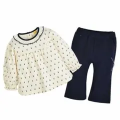 セットアップ　ブルーベリー柄トップス　パンツ モイモルン　100サイズ