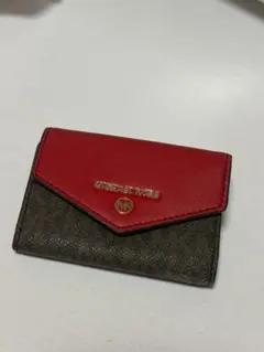 MICHAEL KORS 二つ折りキーケース レッド/ブラウン