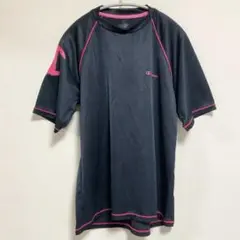 【即日発送】チャンピオン スポーツTシャツ メンズS（ユニセックス可）黒×ピンクのサムネイル