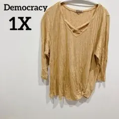 一点もの✨️Democracy 【1X】オレンジ系長袖Tシャツ 春 秋