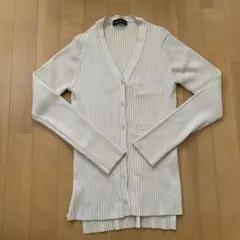 Urban Research アイボリー Vネックリブカーディガン フリーサイズ