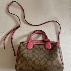 【ほぼ新品】COACH ブラウン/ピンク ショルダーバッグ