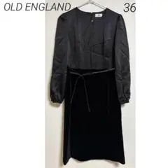 0736 OLD ENGLAND オールドイングランド ベロア 絹 ワンピース