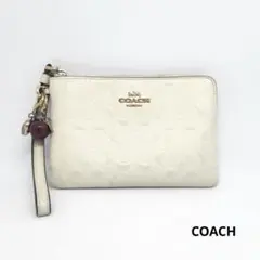 COACH コーチ ポーチ ホワイト シグネチャーのサムネイル