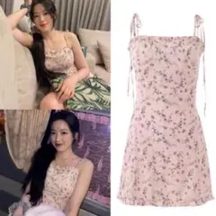 大谷映美里 みりにゃ H&M シャーリングウエストワンピース フローラル