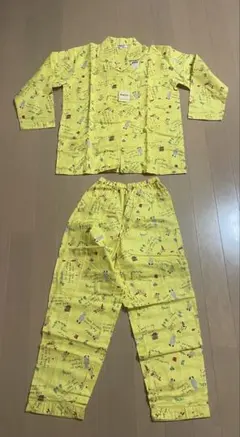 レディース　パジャマ上下セット　イエロー　くま柄　綿100% Mサイズ