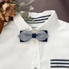 キッズ蝶ネクタイ　ネイビー×ブルー　七五三　結婚式　発表会　卒園式　入学式