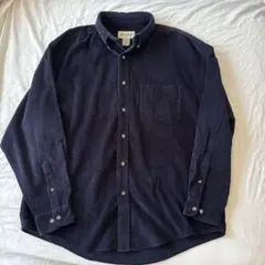 90s 白タグ　Eddie Bauer コーデュロイシャツ ネイビー