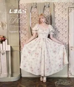 しまむら misa ローズパフスリーブワンピース アイボリー Mサイズ