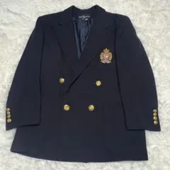 極美品 USA製 青タグ ラルフローレン ダブル紺ブレザー エンブレム 12