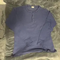 80s L.L.BEAN USA製　ブルー　ヘンリーネックシャツ　カットソーのサムネイル