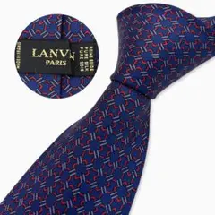 LANVIN シルクネクタイ 格子柄 ブルー×レッドのサムネイル