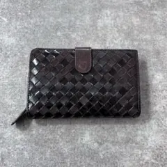 ヴィンテージ ボッテガヴェネタ 折り財布 ダークブラウン イントレチャート