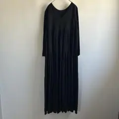 美品　アンドハー　ティアードワンピース　ロングワンピース　ブラック