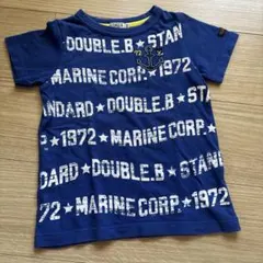 ミキハウスDOUBLE.B プリントTシャツ 110cm ネイビー