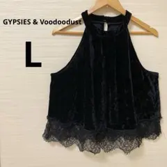 GYPSIES & Voodoodust《Ｌ》 ブラックキャミソール ベルベット