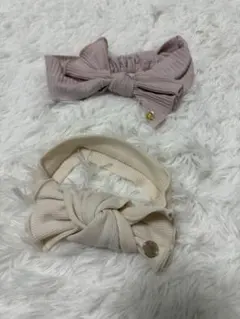 petitmain ベビー　リボン付きヘアバンド2点セット