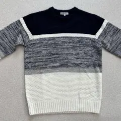 K1075　ニット　長袖　Mサイズ　アクリル100％　冬服　着回し抜群　シンプル