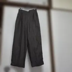 ハイウエスト ストレートパンツ ダークカーキ 　Sサイズのサムネイル