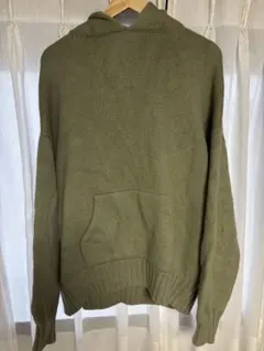 FEAR OF GOD エッセンシャルズ　ニットパーカー カーキ サイズSのサムネイル