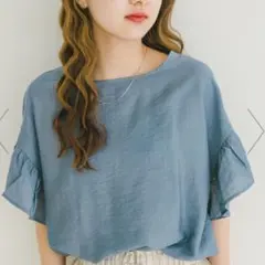 ITEMS URBAN RESEARCH　袖フリルブラウスのサムネイル