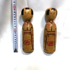 伝統こけし　⭕️超レアダルマと赤色菊花と唐草模様　木地山　現代の名工　小椋久太郎 ⭕️ 伝統こけし 木地山こけし 1.3尺大型ダルマこけし 現代名工