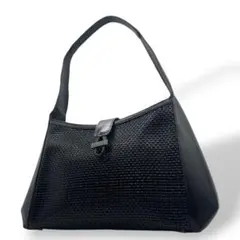 美品　バリー　ハンドバッグ　黒　イントレチャート　ワンショルダー　BALLY　F