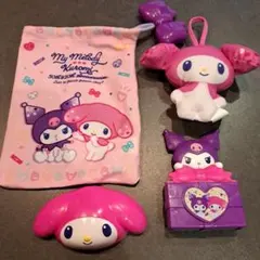 マイメロディ&クロミ 巾着 ぬいぐるみ ヘアコーム シャボン玉 おまとめセット