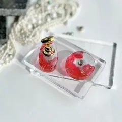 B級品 ネイルチップスタンド台 セット レッド 赤 地層デザイン m