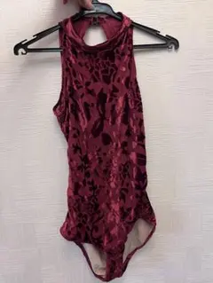 ワインレッド レオタード　xiaoxiao