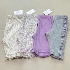 【まとめ売り】【匿名配送】ベビー レギンス 4枚セット 80cm 5分丈 女の子のサムネイル