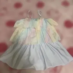 女の子　チュールデザイン　水着　ワンピース