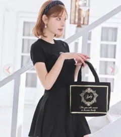 Rady ホテルシリーズミニトートバッグ ブラック×ゴールド